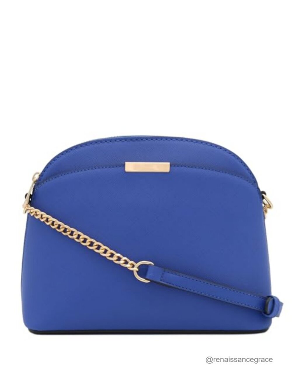 Small Dome Crossbody Bag with Chain Strap Faux Leather